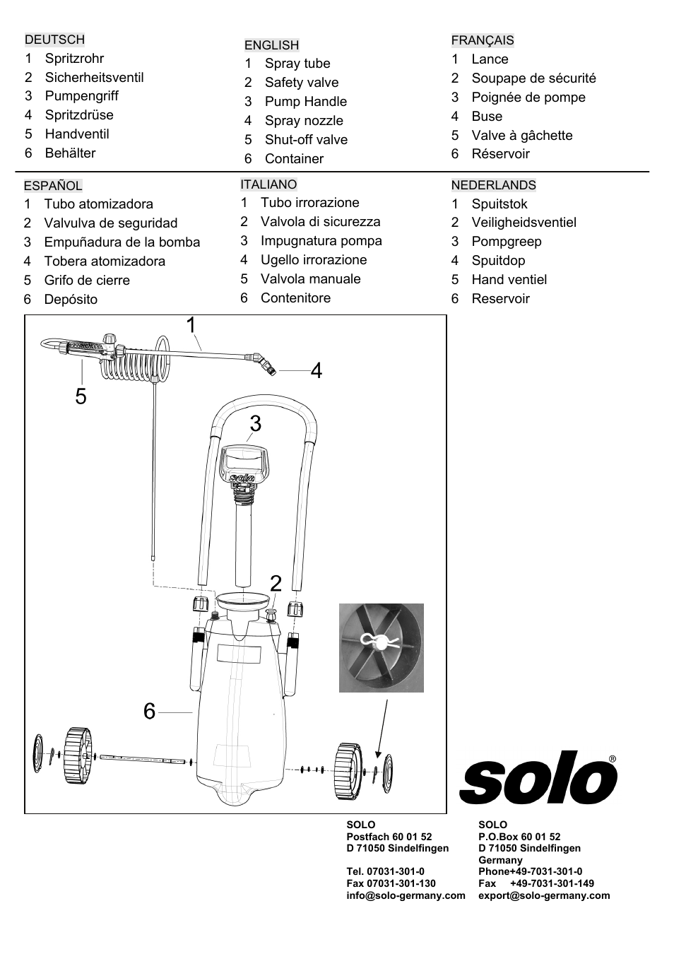 SOLO 453 Trolley-Spritze User Manual | Page 16 / 16