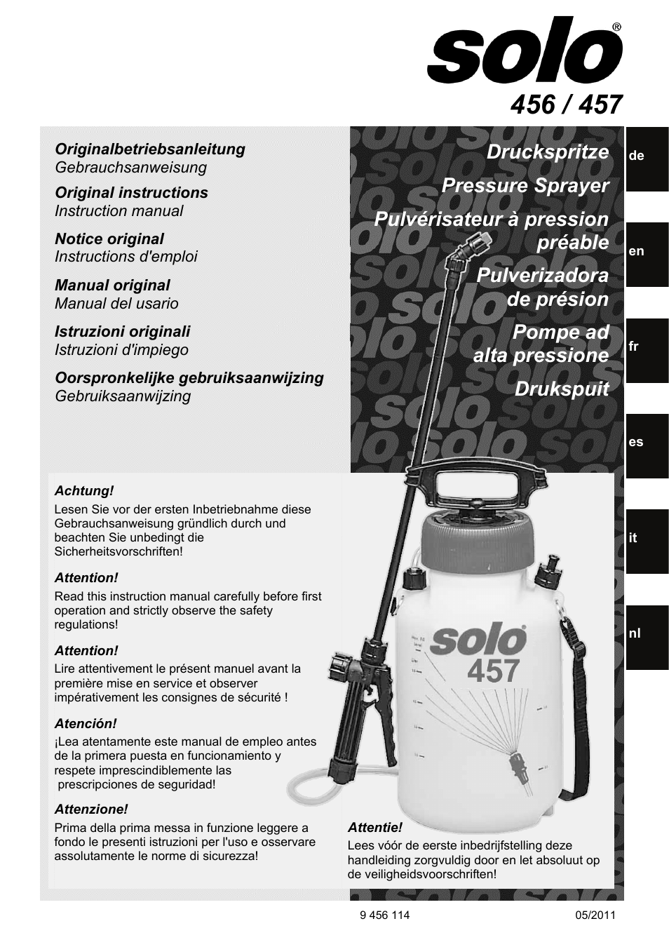 SOLO 456 Handbetätigte Druckspritze User Manual | 32 pages