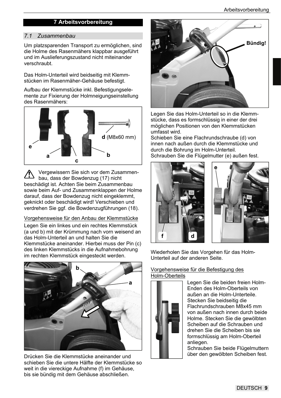 SOLO 582 Benzin Schiebemäher Heckauswurf User Manual | Page 9 / 60