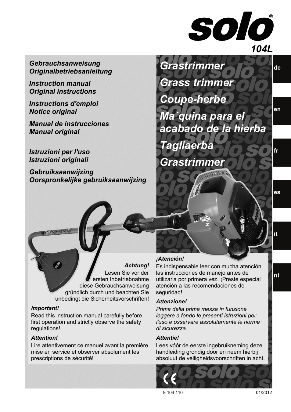 SOLO 104L Grastrimmer User Manual | 104 pages