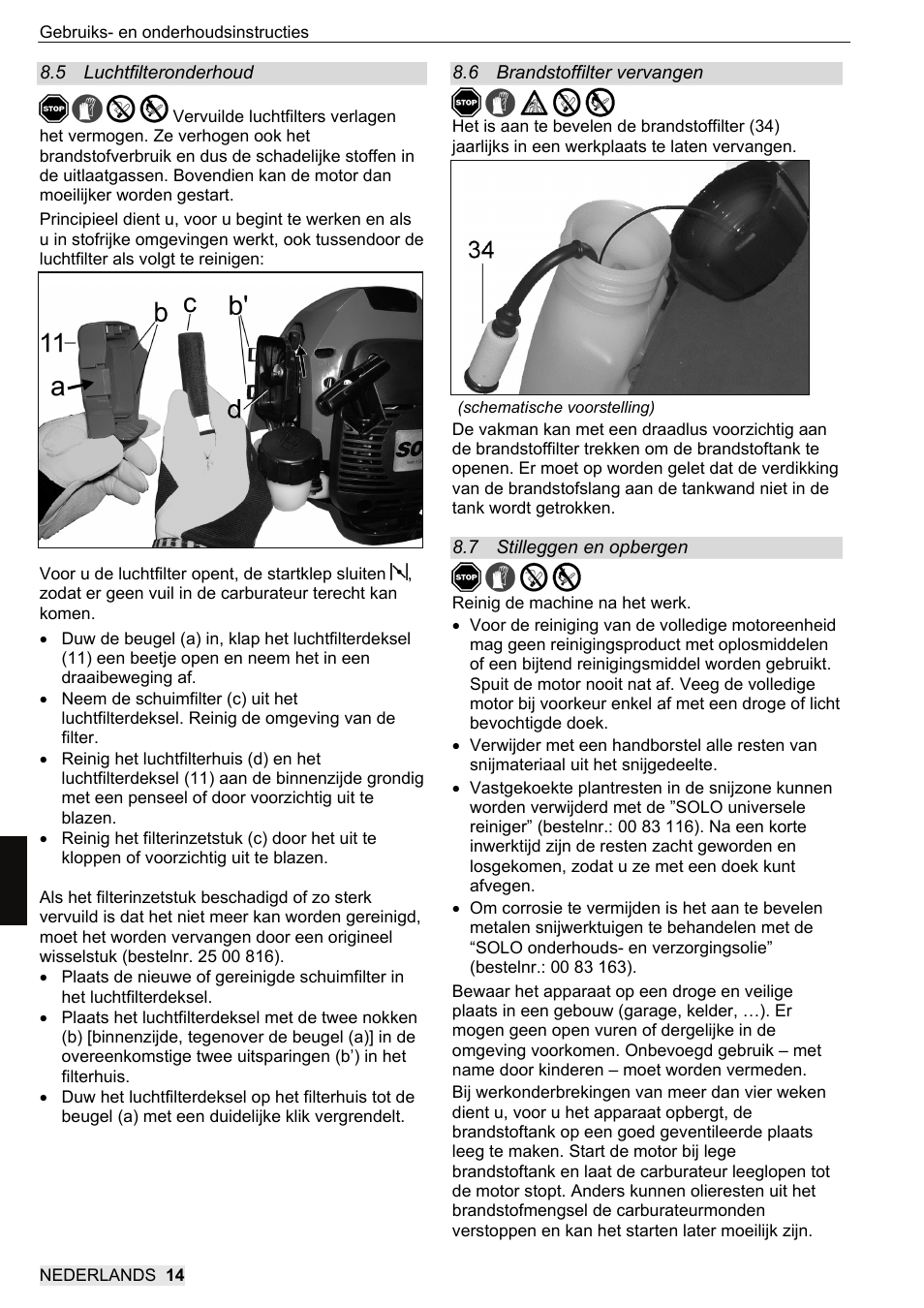 SOLO 104L Grastrimmer User Manual | Page 100 / 104