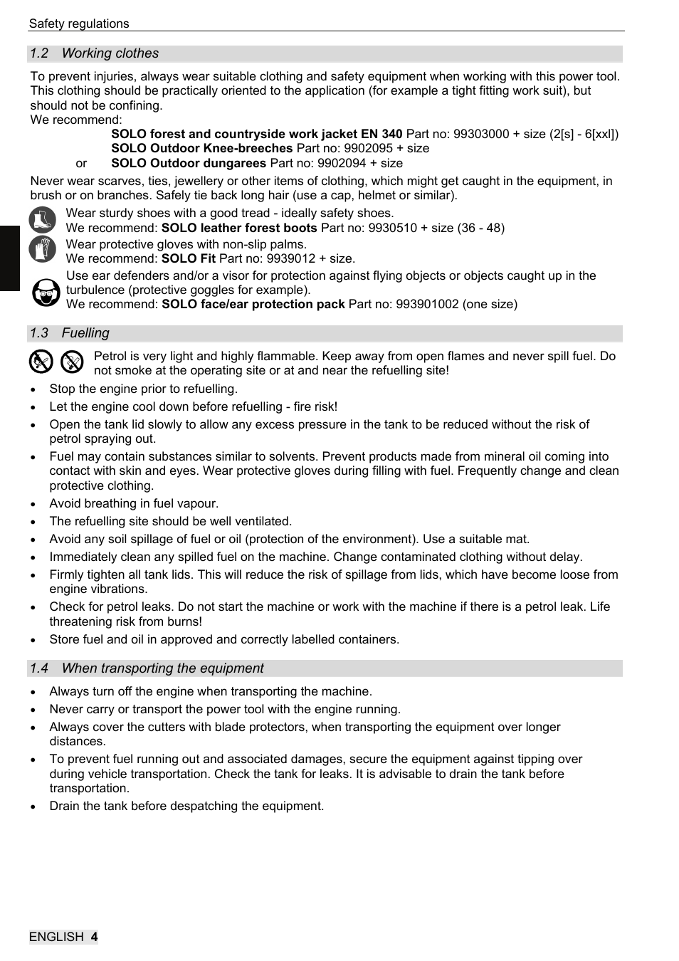 SOLO 104L Grastrimmer User Manual | Page 22 / 104