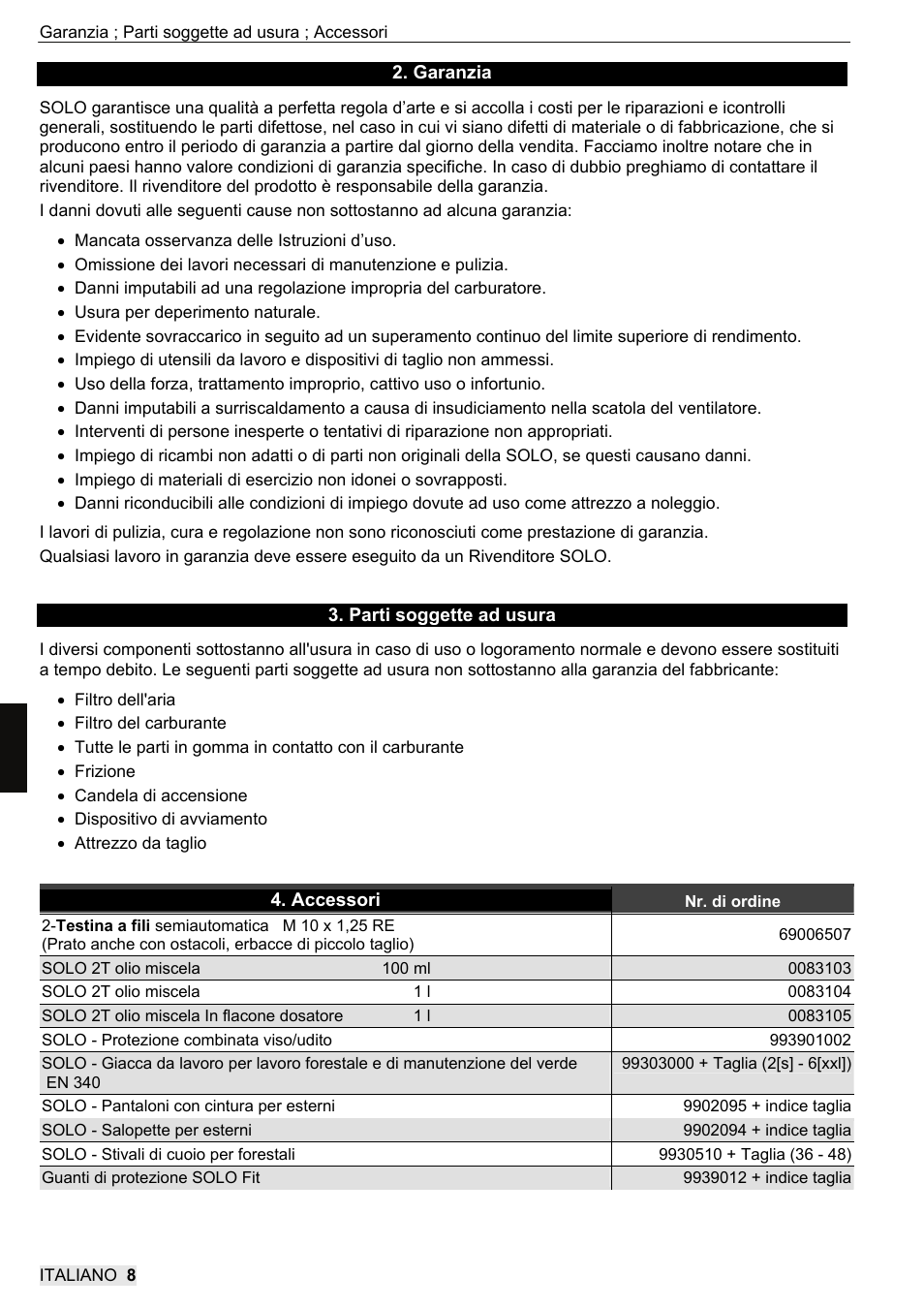 SOLO 104L Grastrimmer User Manual | Page 76 / 104