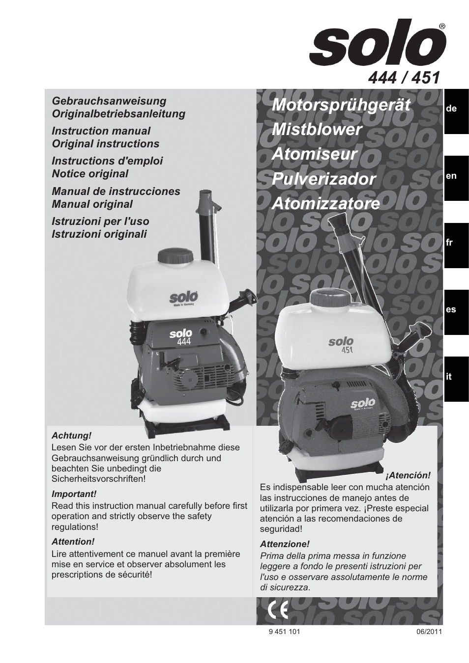 SOLO 444 Motorsprühgerät User Manual | 84 pages