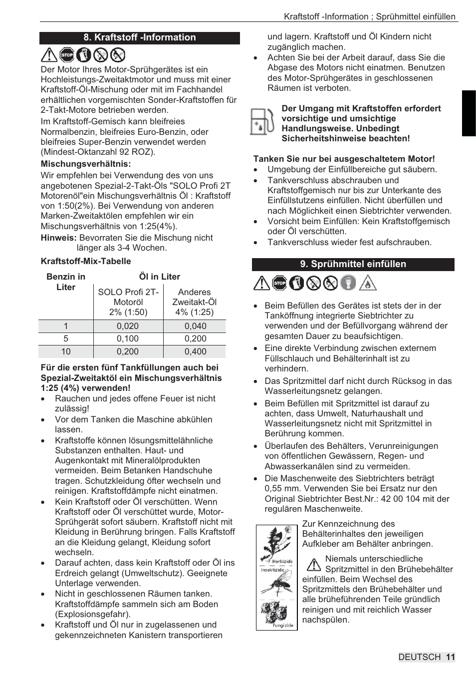 SOLO 444 Motorsprühgerät User Manual | Page 11 / 84