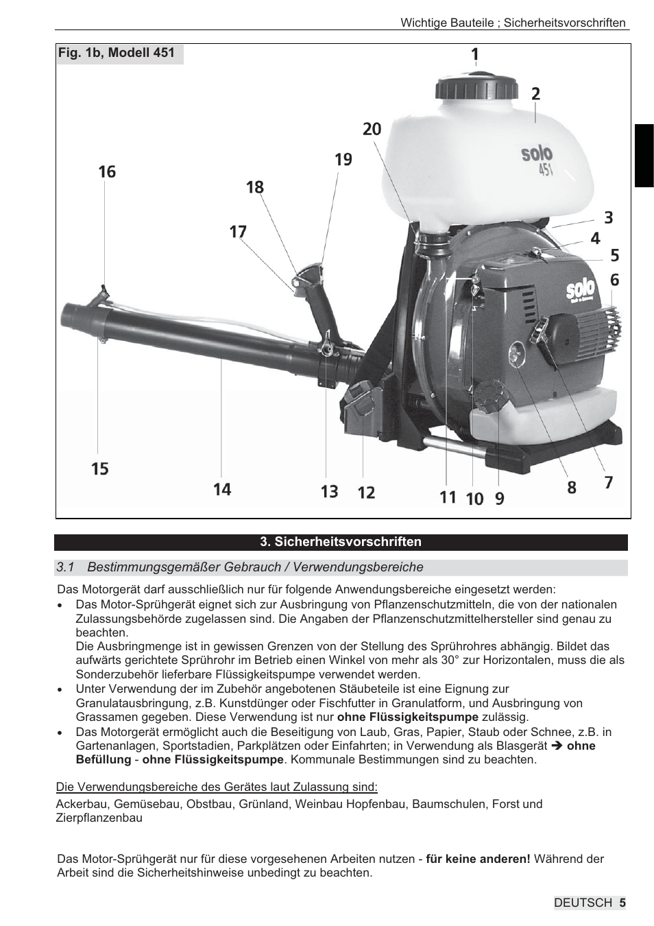 SOLO 444 Motorsprühgerät User Manual | Page 5 / 84