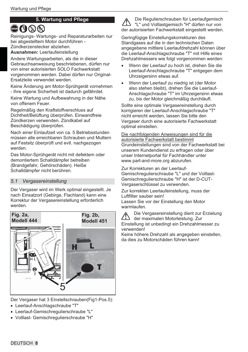 SOLO 444 Motorsprühgerät User Manual | Page 8 / 84