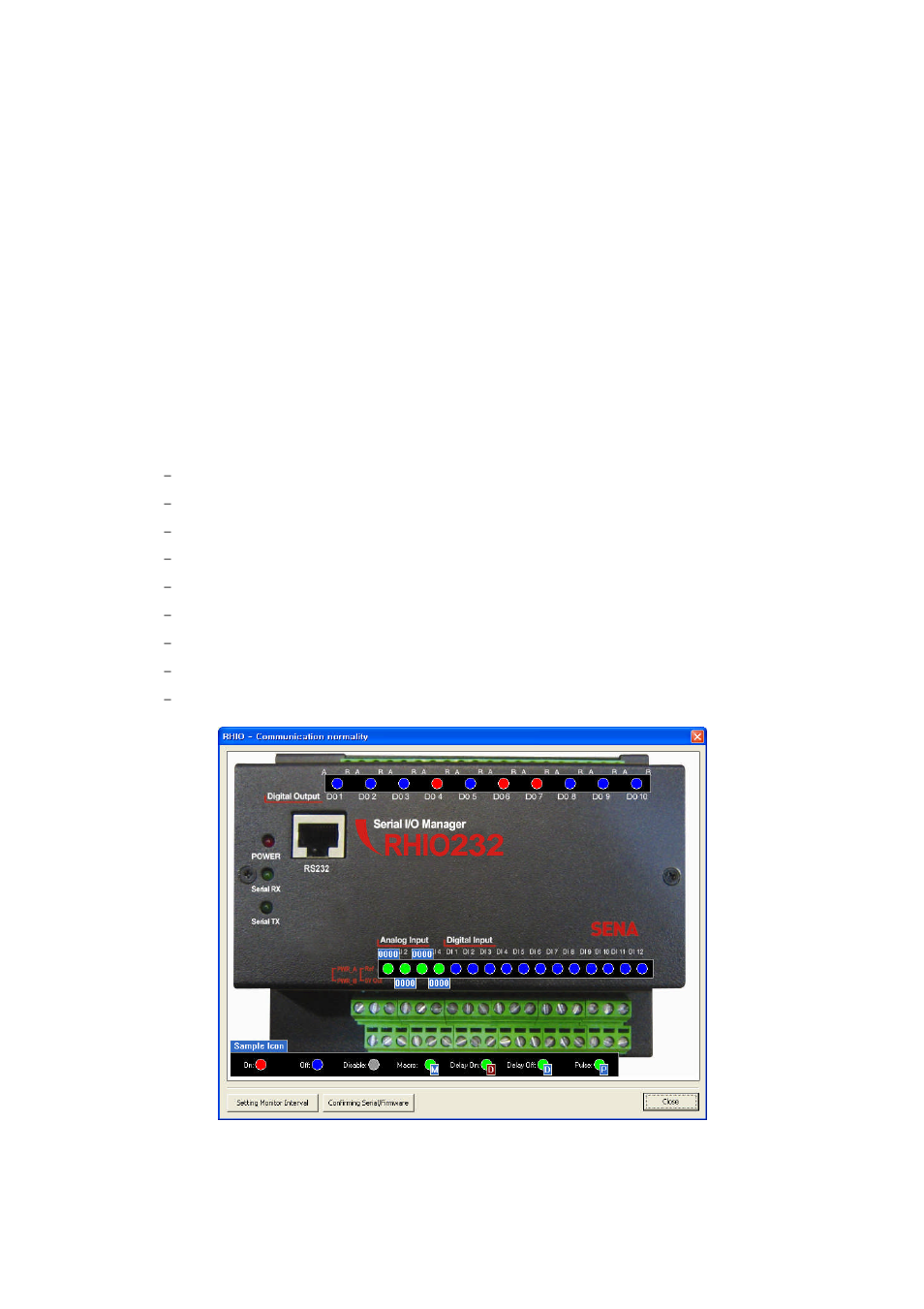 I/o setting and application, 1 i/o monitoring and control | SENA Rhio232 User Manual | Page 16 / 76
