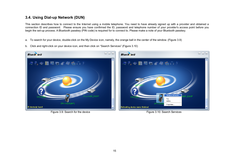 Using dial-up network (dun) | SENA Parani-UD100 User Manual | Page 15 / 26