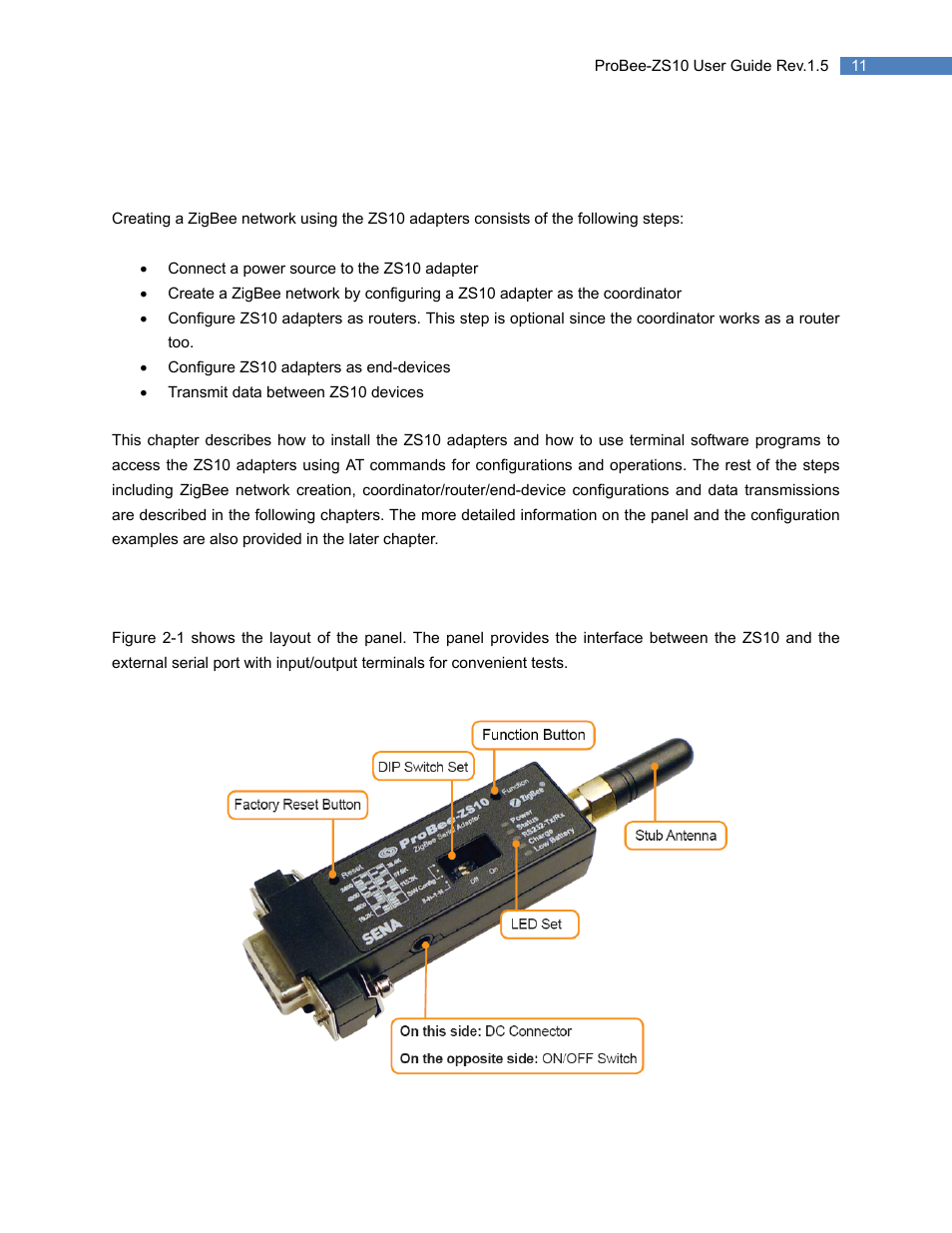 2 getting started, 1 hardware installation, 1 panel layout | Getting started, Hardware installation, Panel layout | SENA ProBee-ZS10 User Manual | Page 11 / 76