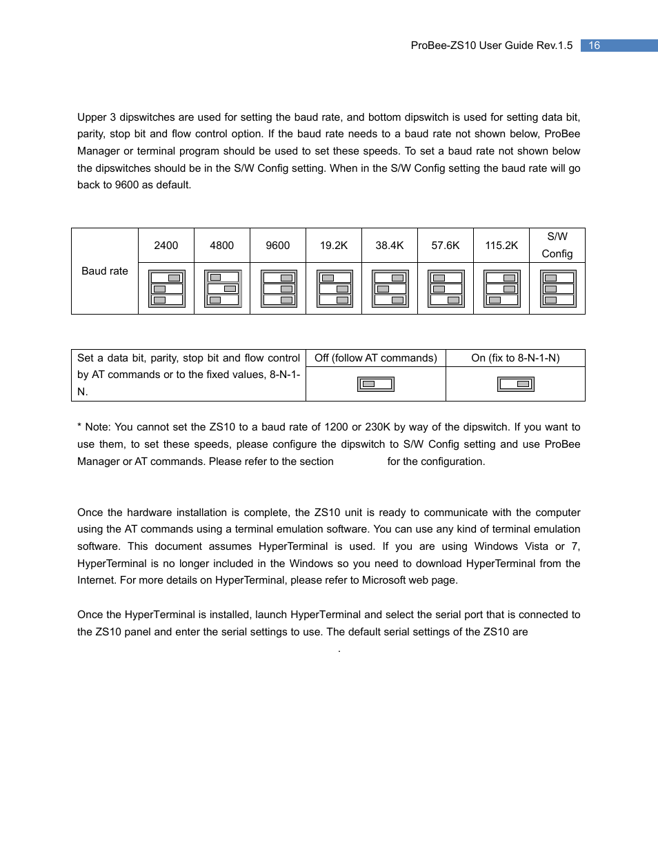 3 using terminal software for at commands, Using terminal software for at commands | SENA ProBee-ZS10 User Manual | Page 16 / 76