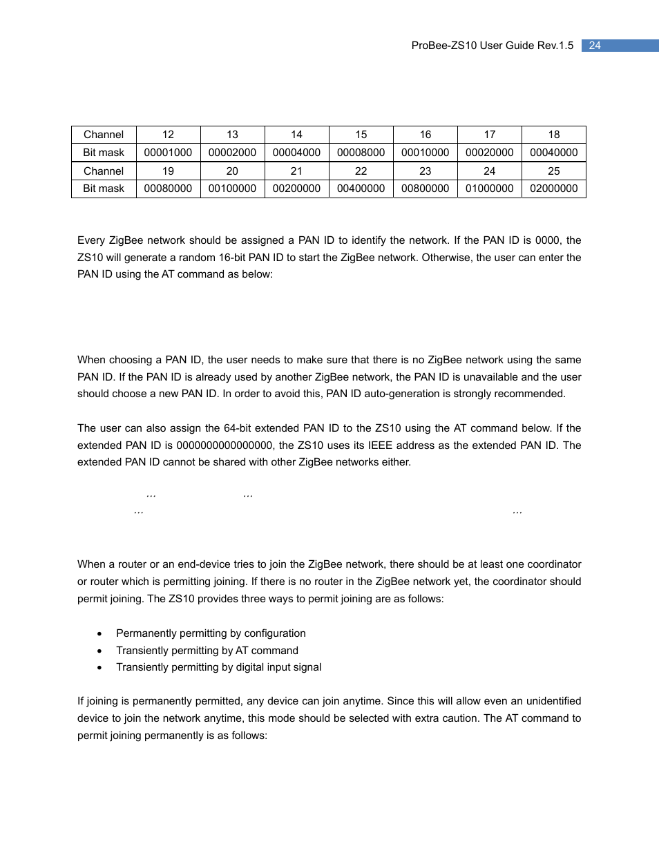 3 pan id configuration for coordinator, 4 permit joining, Pan id configuration for coordinator | Permit joining | SENA ProBee-ZS10 User Manual | Page 24 / 76