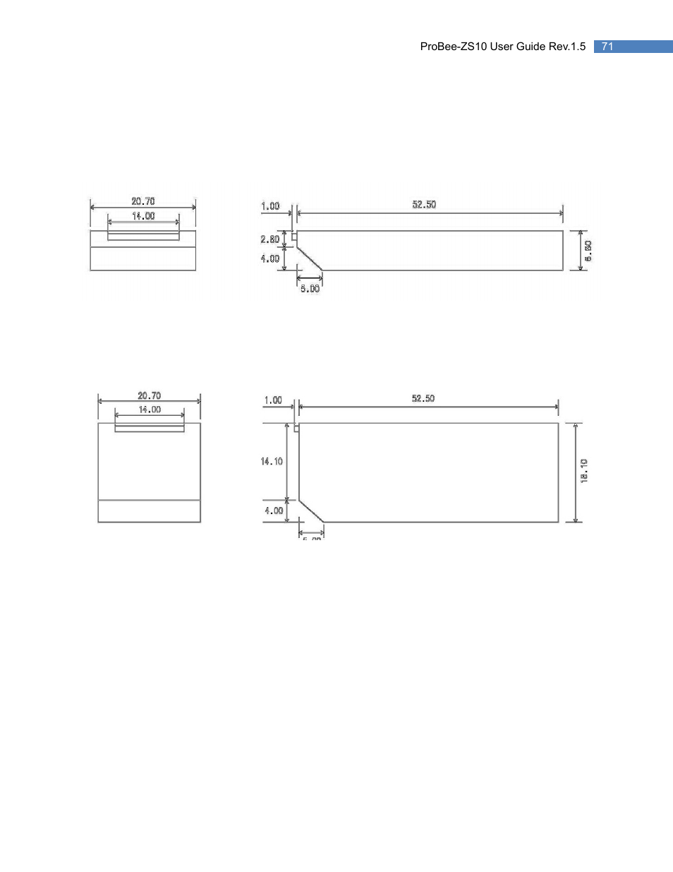 2 battery pack mechanical drawing (mm), Battery pack mechanical drawing (mm) | SENA ProBee-ZS10 User Manual | Page 71 / 76