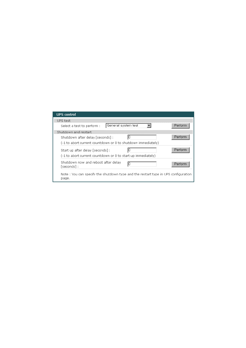 6 ups control, 7 ups alarm log | SENA UPSLink100 User Manual | Page 21 / 54