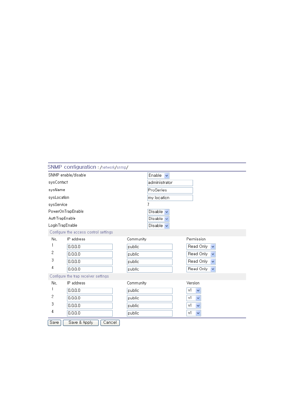 Snmp configurations | SENA PS810 User Manual | Page 27 / 110