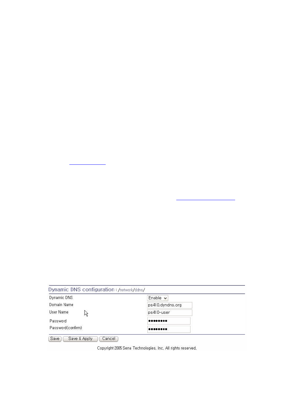 Dynamic dns configuration | SENA PS810 User Manual | Page 30 / 110