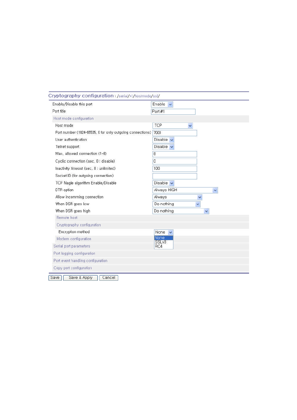 Cryptography configuration | SENA PS810 User Manual | Page 58 / 110