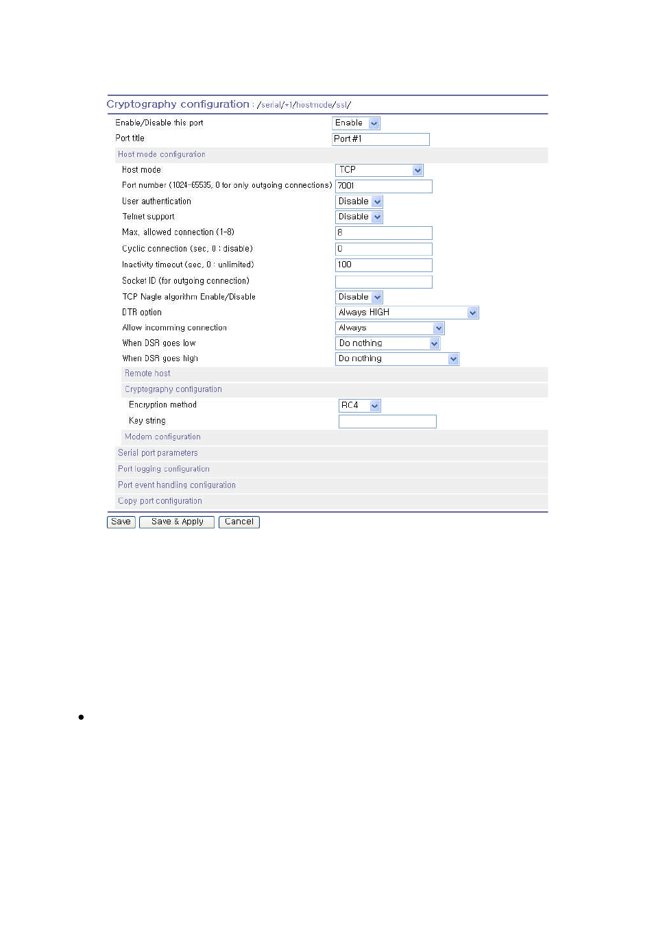 Serial port parameters | SENA PS810 User Manual | Page 62 / 110