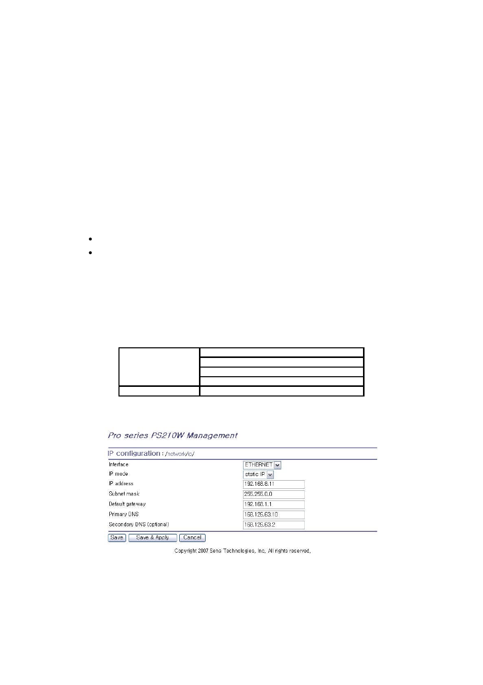 Network configuration, Ip configuration | SENA PS210W User Manual | Page 22 / 104