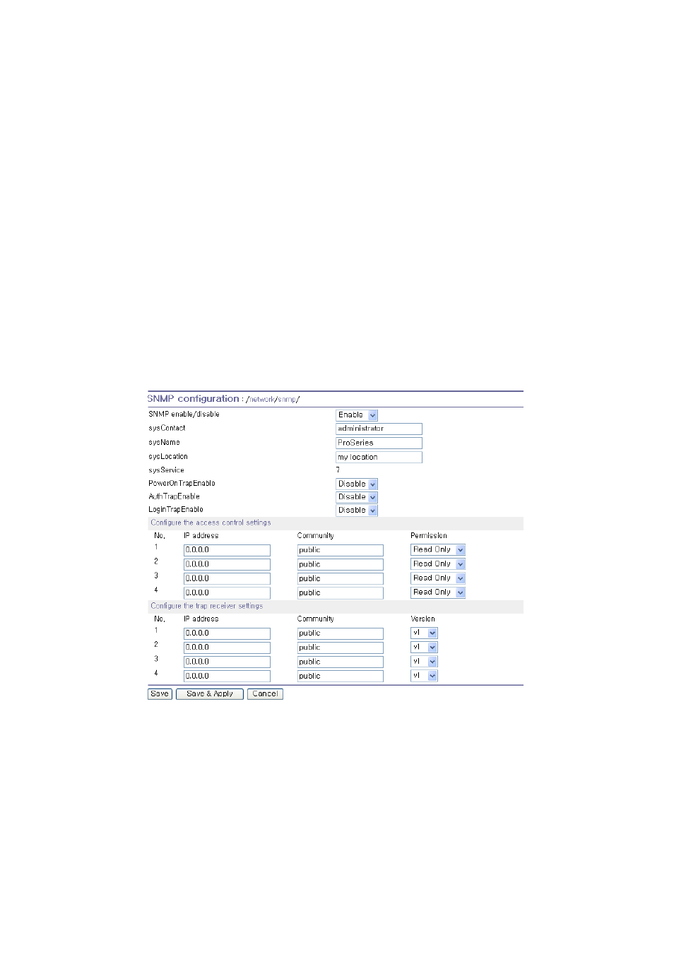 Snmp configurations | SENA PS210W User Manual | Page 29 / 104