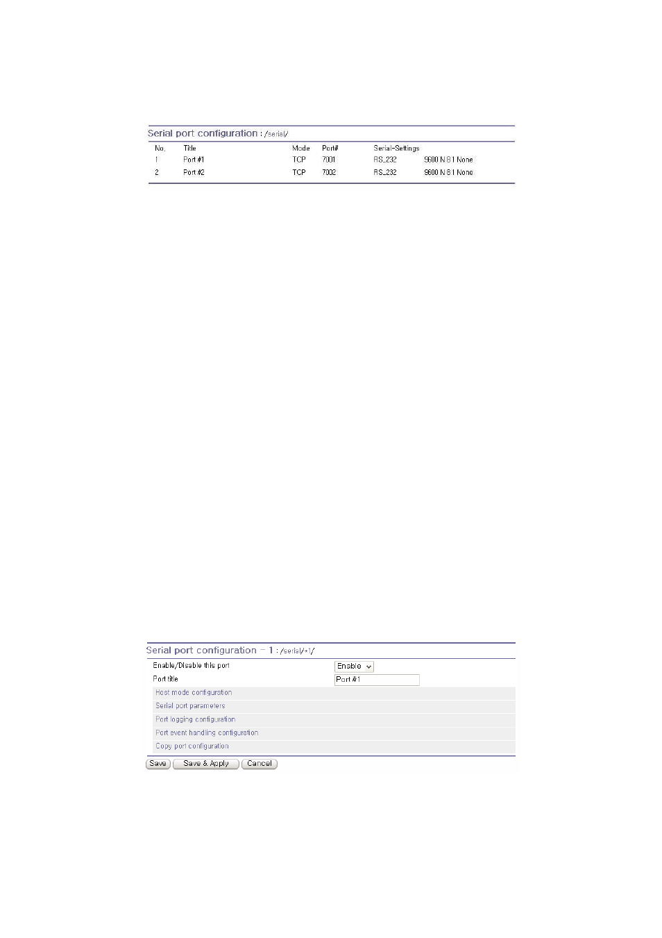 Serial port configuration | SENA PS210W User Manual | Page 42 / 104