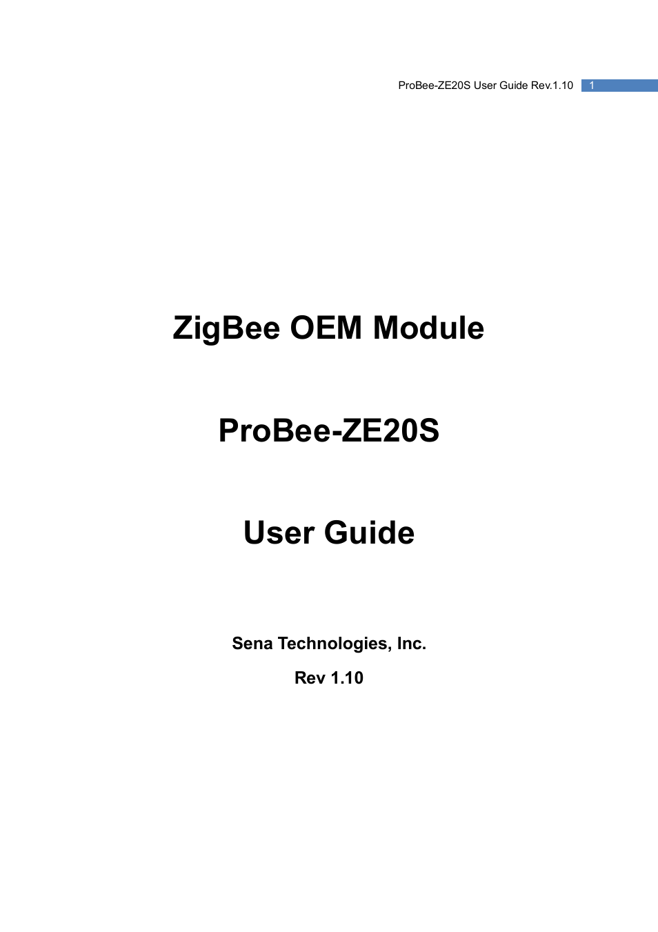 SENA ProBee-ZE20S User Manual | 102 pages