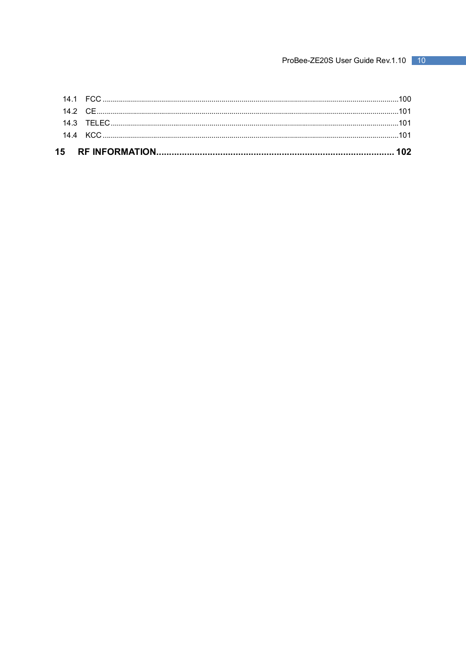 SENA ProBee-ZE20S User Manual | Page 10 / 102