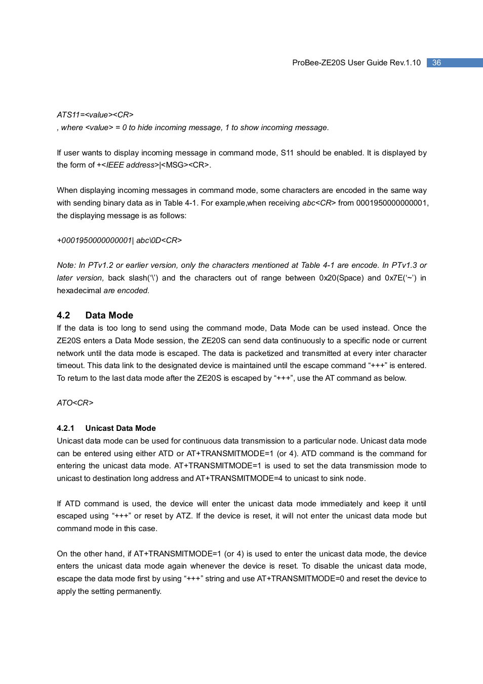 SENA ProBee-ZE20S User Manual | Page 36 / 102