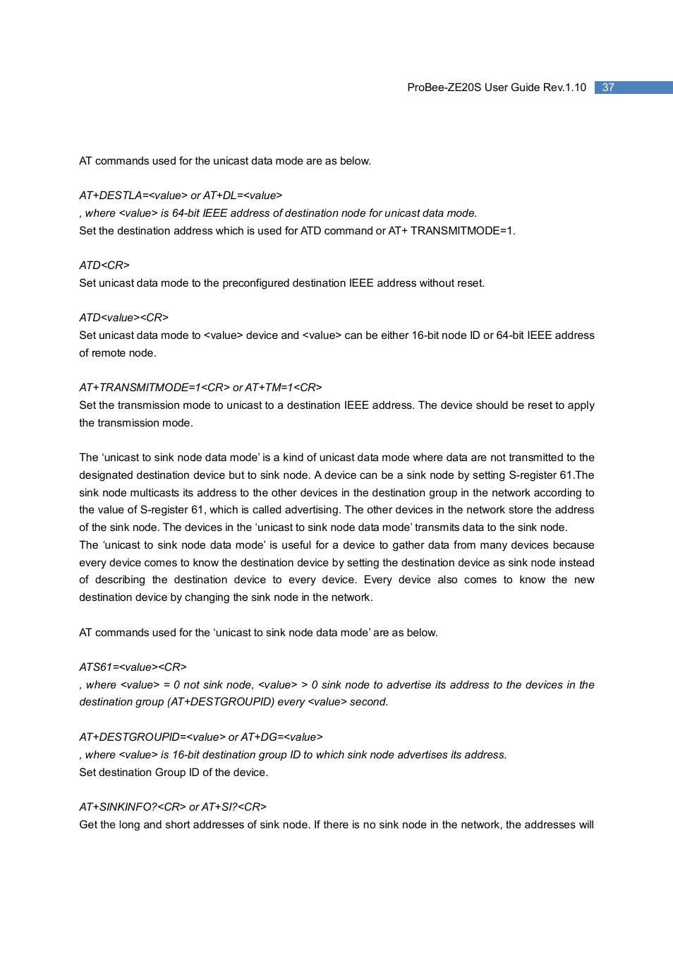 SENA ProBee-ZE20S User Manual | Page 37 / 102
