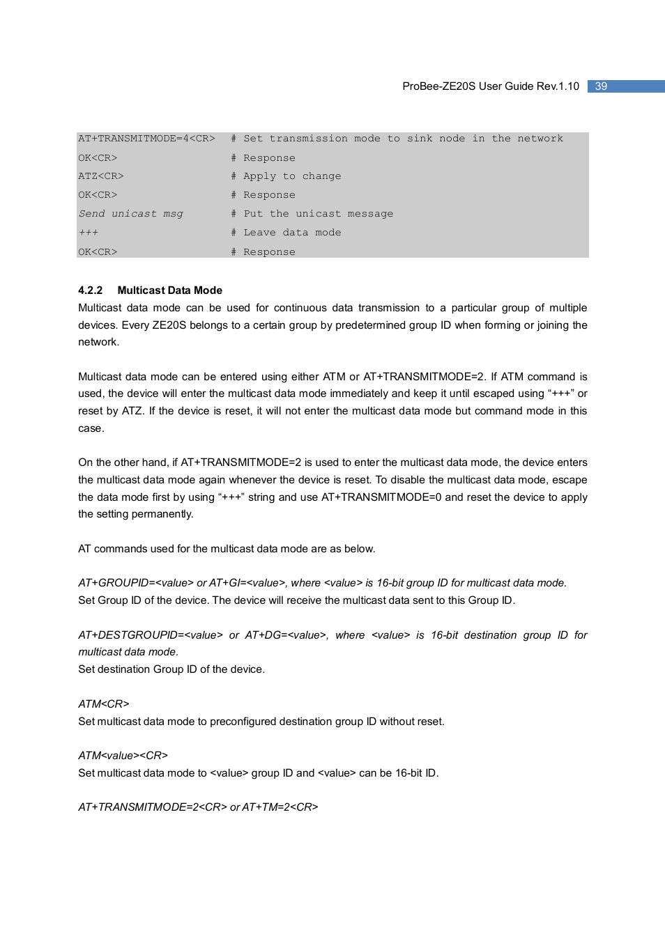 SENA ProBee-ZE20S User Manual | Page 39 / 102