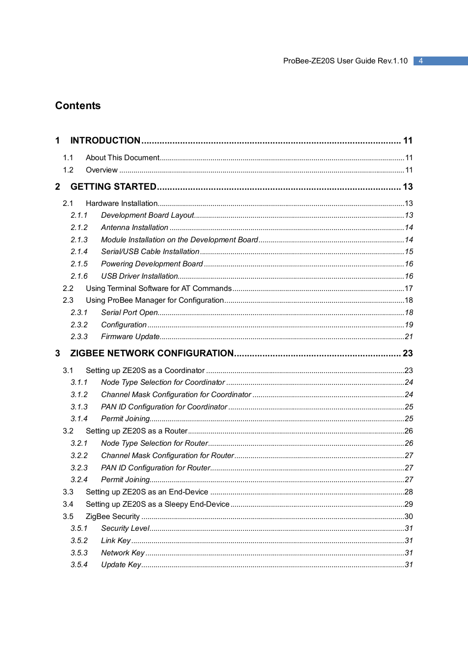 SENA ProBee-ZE20S User Manual | Page 4 / 102