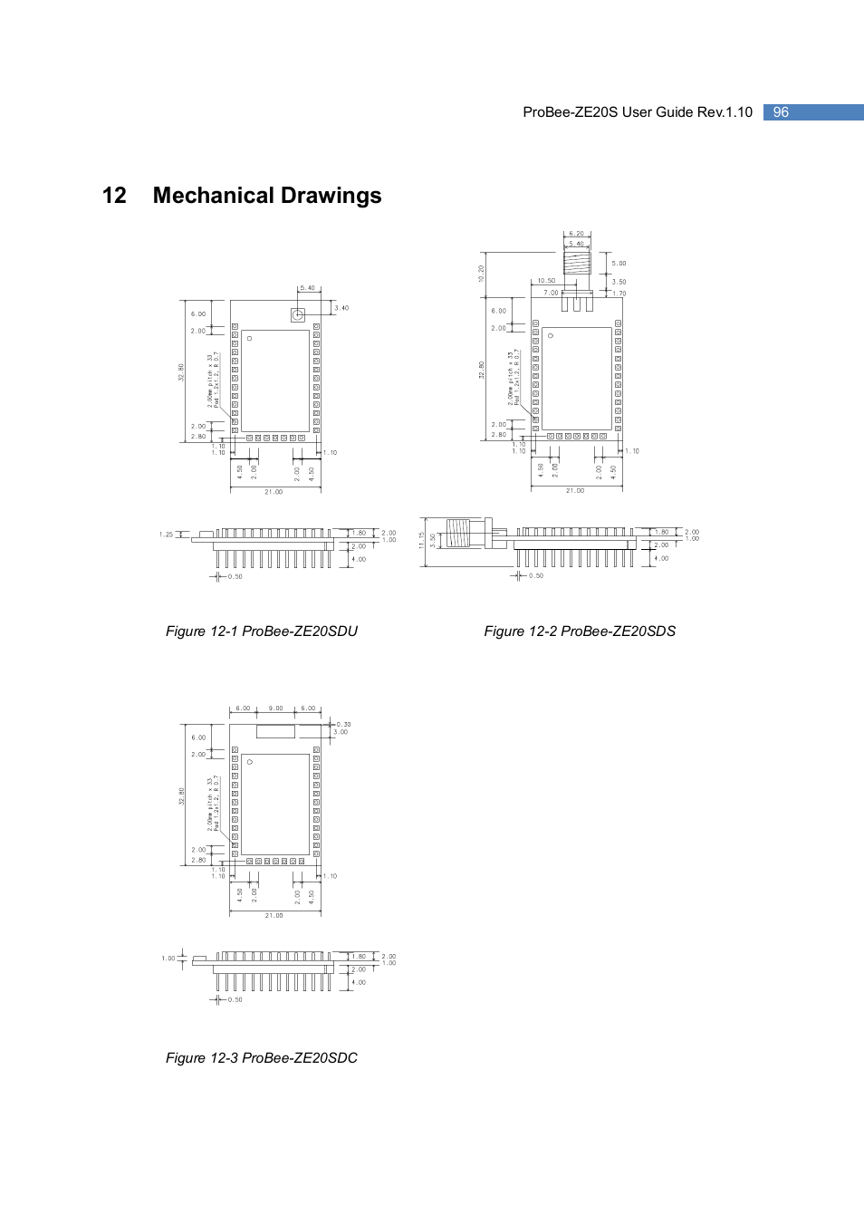 12 mechanical drawings | SENA ProBee-ZE20S User Manual | Page 96 / 102