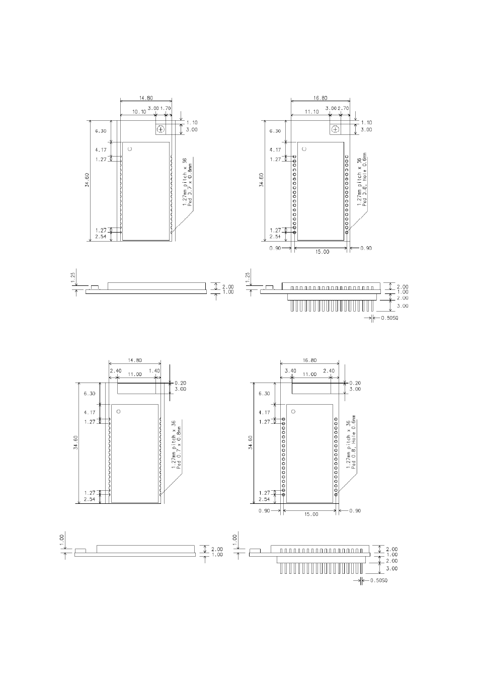 Appendix g: parani-bcd110 pcb mechanical drawing | SENA Parani-BCD110 User Manual | Page 64 / 65