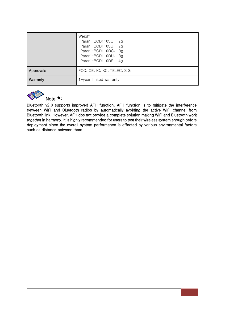 SENA Parani-BCD110V3 User Manual | Page 10 / 85