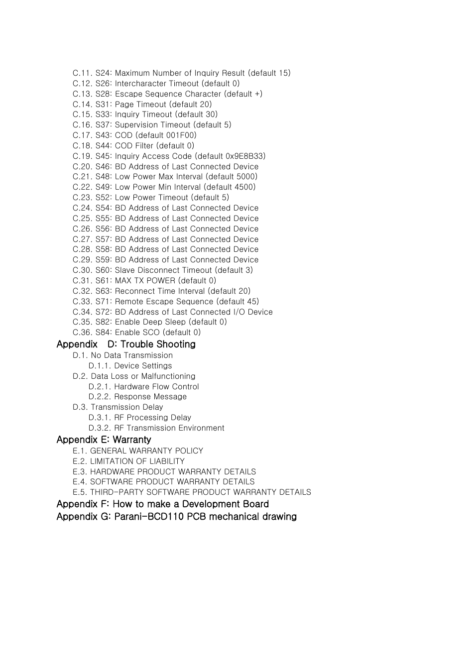 SENA Parani-BCD110V3 User Manual | Page 7 / 85