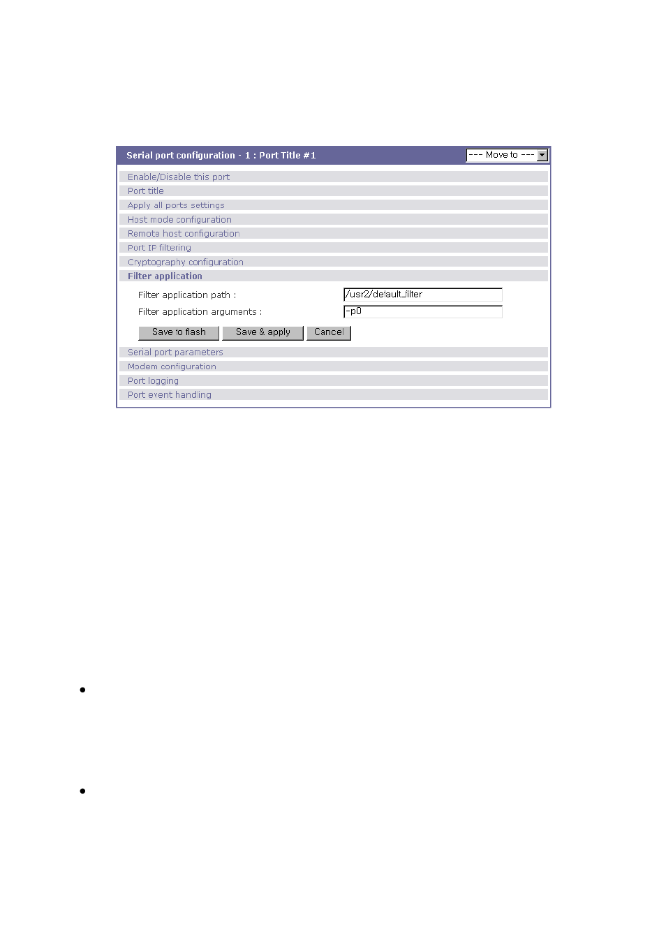 Serial port parameters | SENA STS Series User Manual | Page 58 / 131