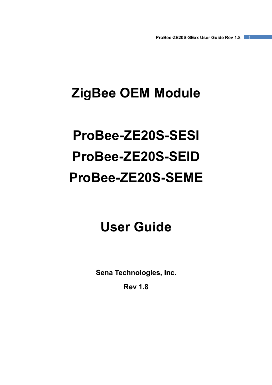 SENA ProBee-ZE20S-SEME User Manual | 118 pages