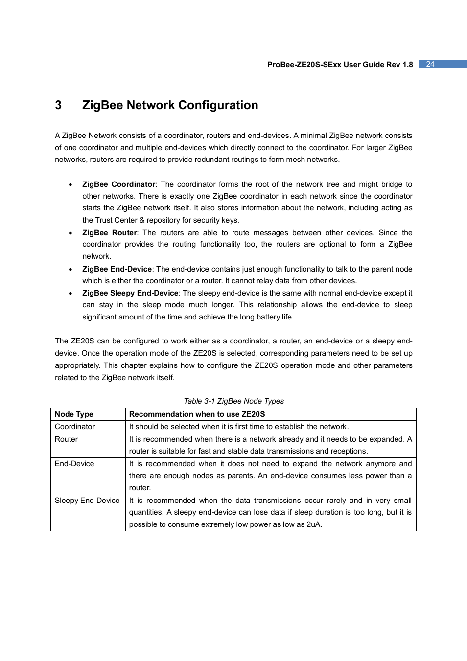 3zigbee network configuration | SENA ProBee-ZE20S-SEME User Manual | Page 24 / 118