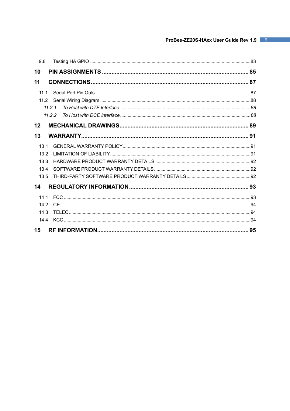 SENA ProBee-ZE20S-HAOL User Manual | Page 9 / 95