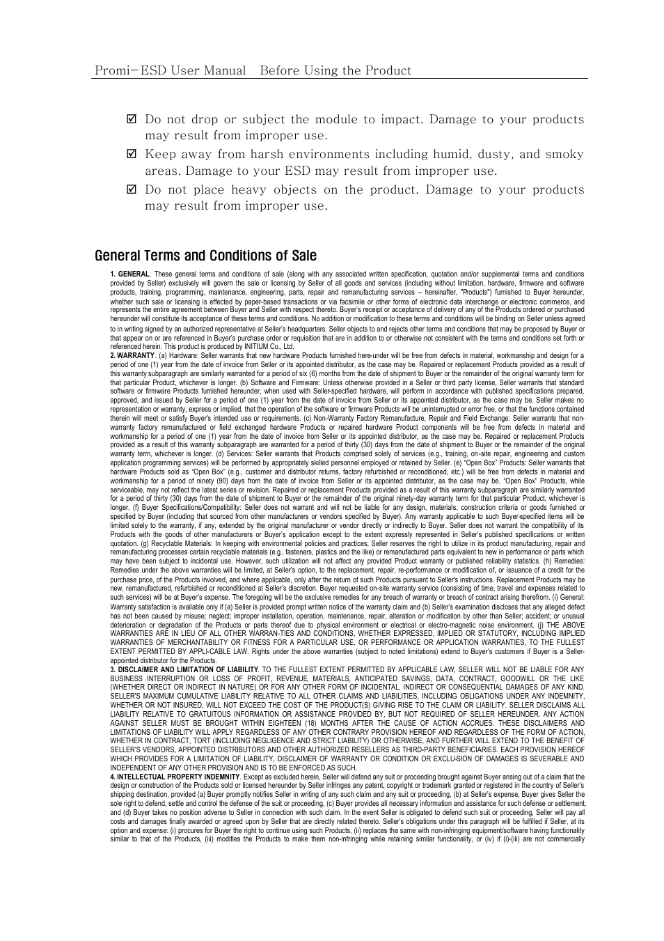 General terms and conditions of sale | SENA Promi-ESD02 User Manual | Page 8 / 63