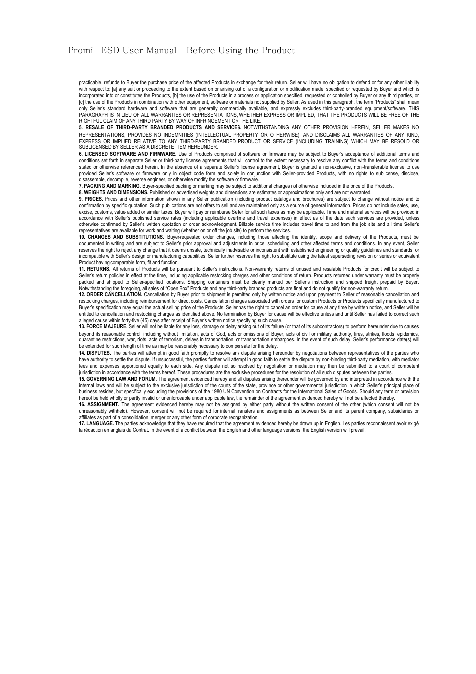 Promi-esd user manual – before using the product 9 | SENA Promi-ESD02 User Manual | Page 9 / 63