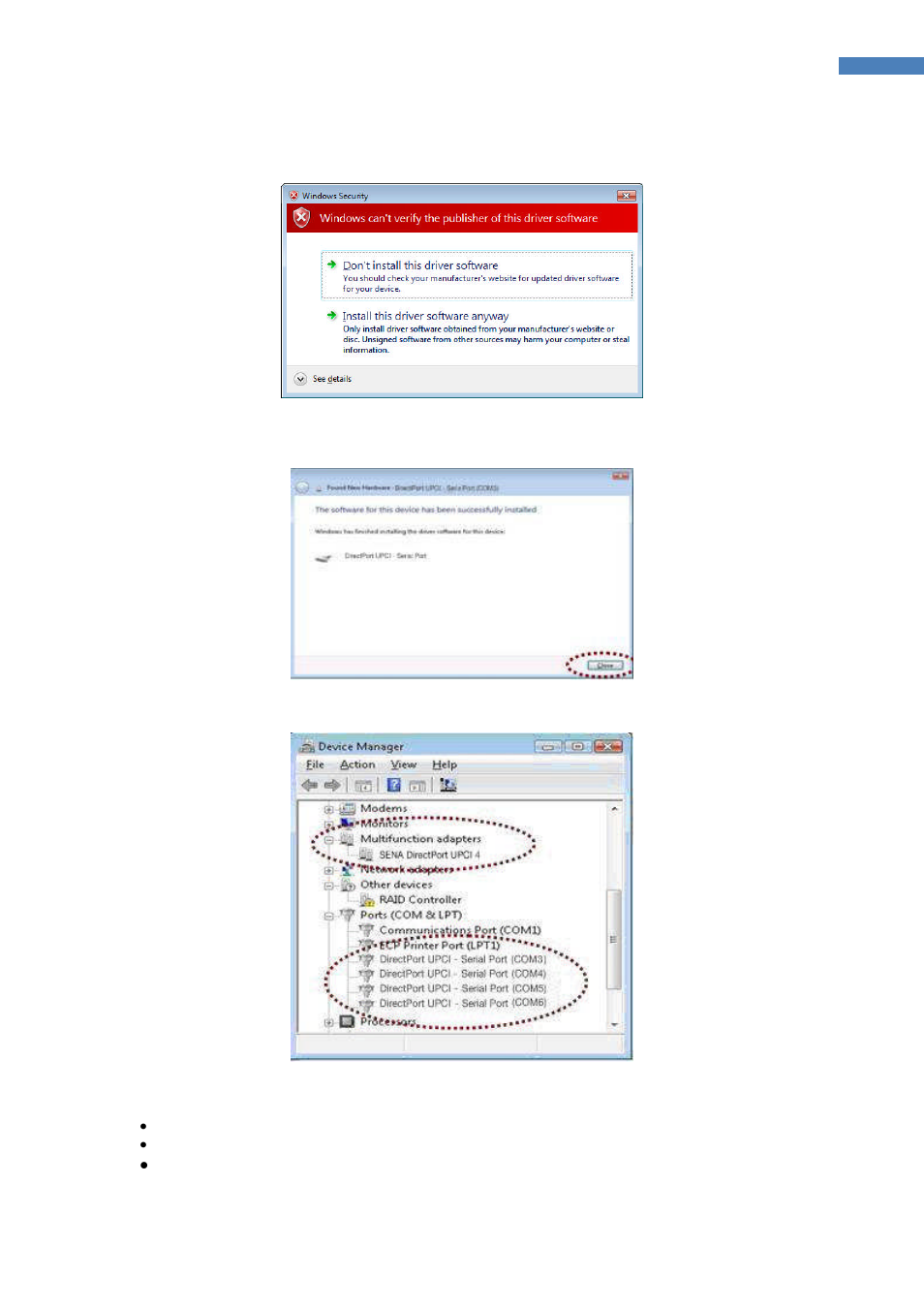SENA DirectPort UPCI User Manual | Page 7 / 20