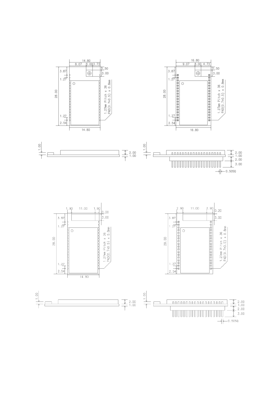 Appendix h: parani-bcd210 pcb mechanical drawing | SENA Parani-BCD110-210 User Manual | Page 70 / 71