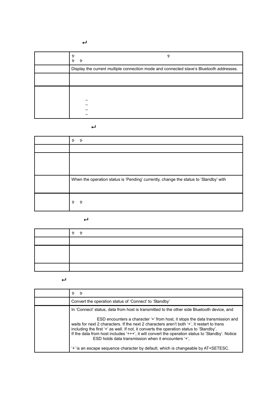 B.3.10. at+mlist, B.3.11. at+btmode,n, B.3.12. at+multi,n | B.3.13 | SENA Parani-ESD100V2-110V2 User Manual | Page 44 / 61