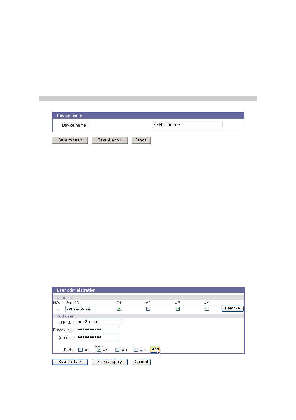 Device name configuration, User administration | SENA SS800 User Manual | Page 80 / 138