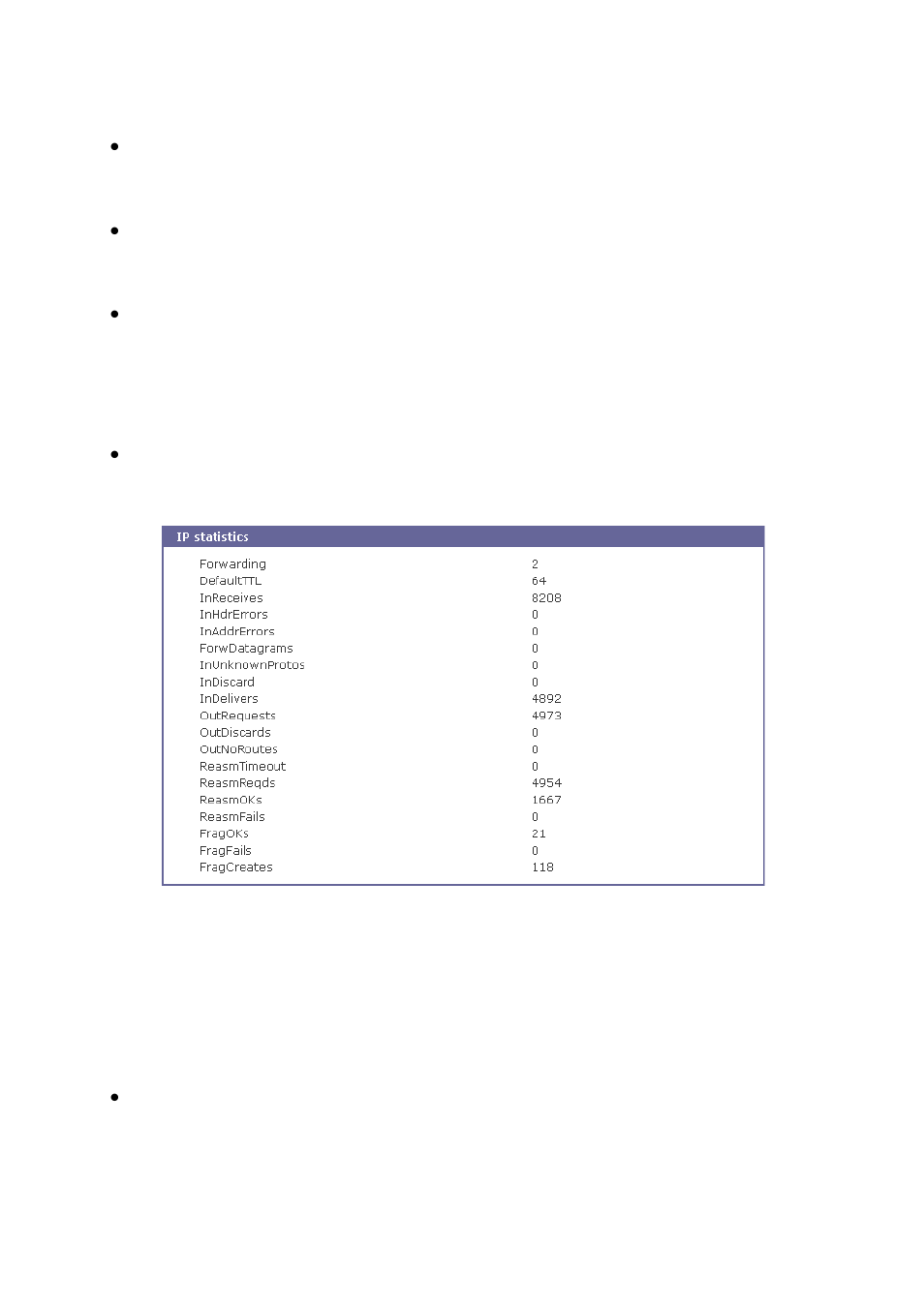 Icmp statistics | SENA SS800 User Manual | Page 91 / 138