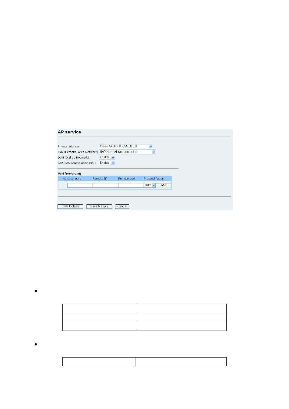 Ap service, Station mode, Private address | SENA Parani-MSP1000 User Manual | Page 30 / 82