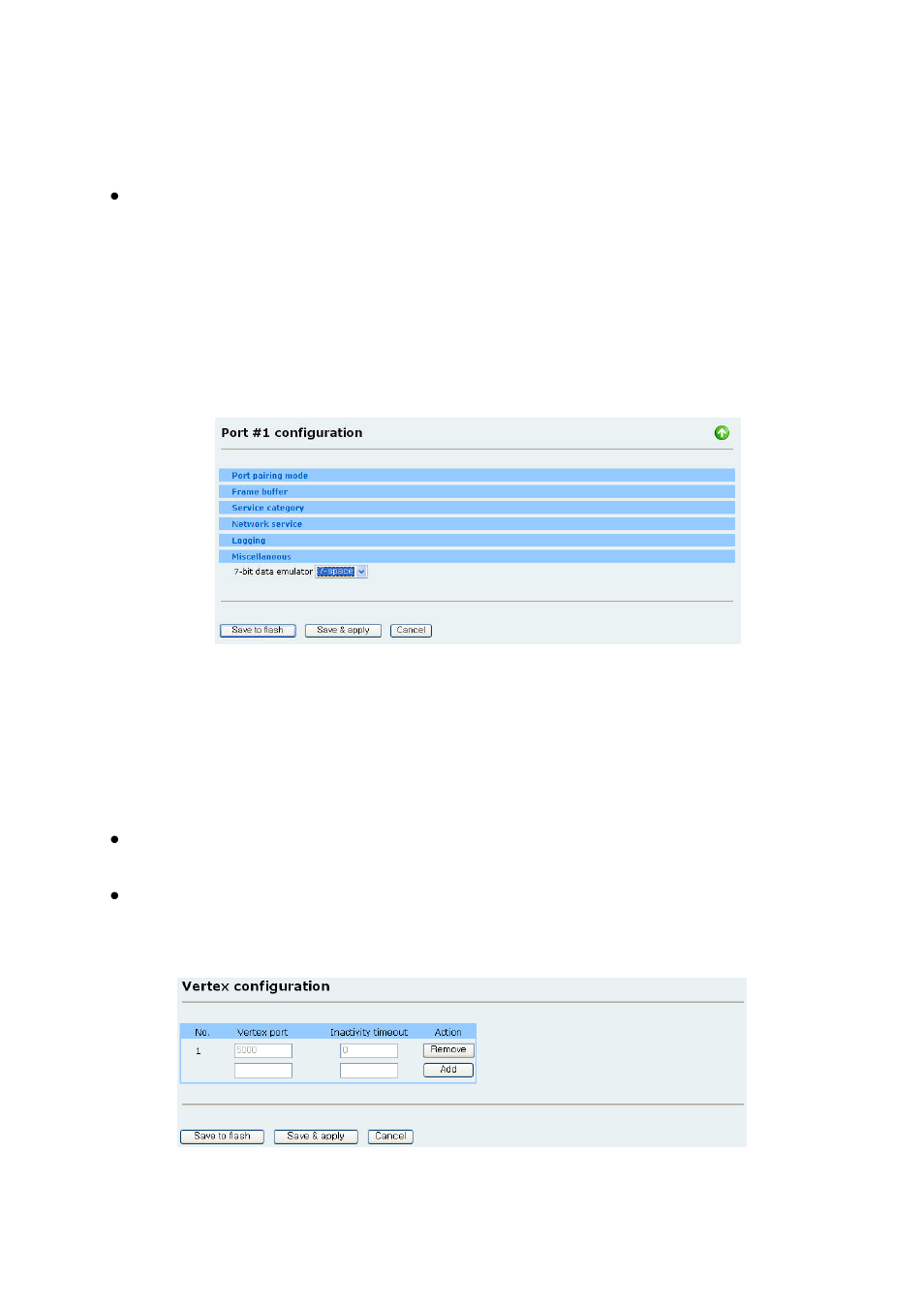 Vertex configuration, Miscellaneous | SENA Parani-MSP1000 User Manual | Page 43 / 82