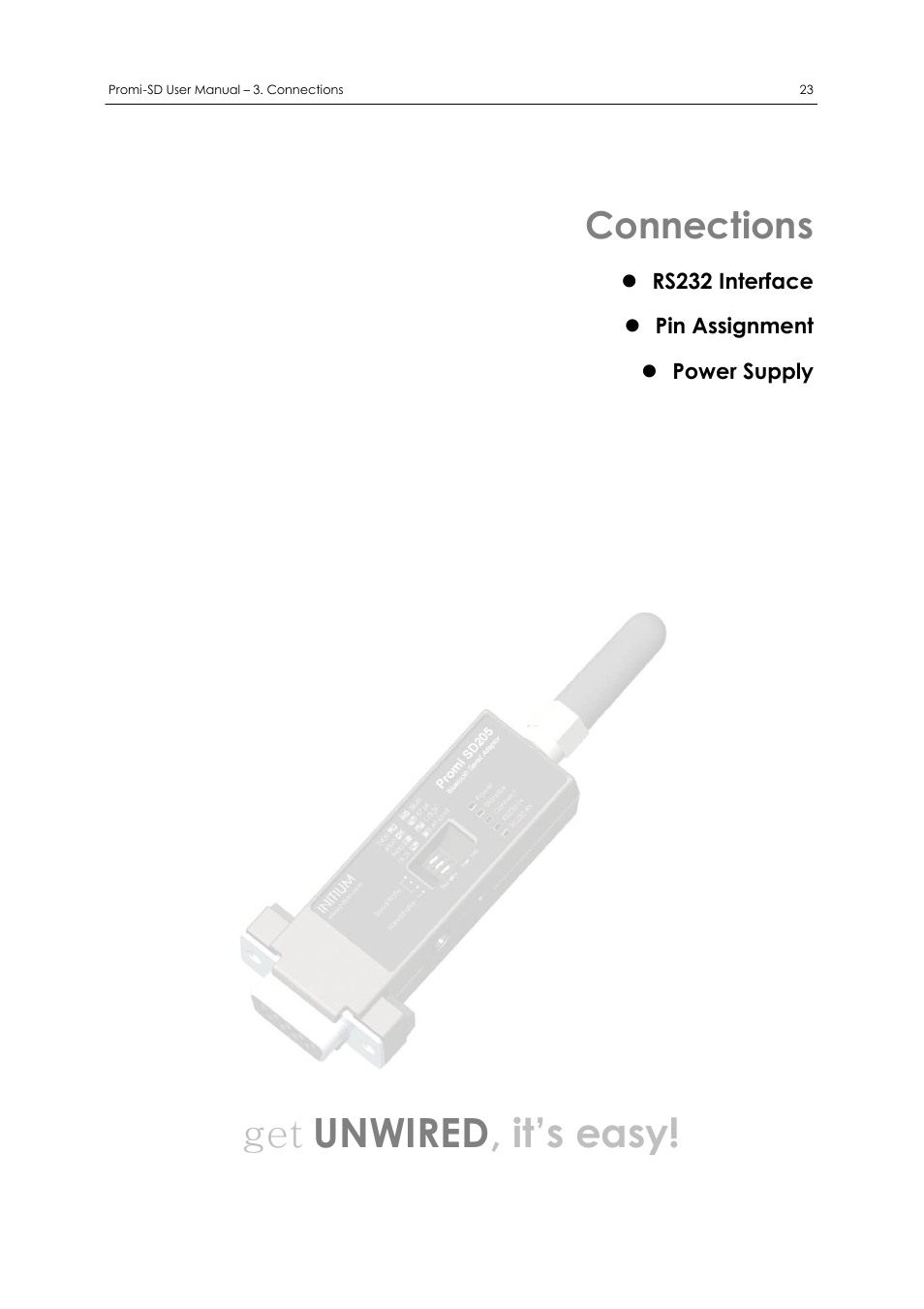 Connections, Get unwired , it’s easy! 3 | SENA Promi-SD 205 User Manual | Page 27 / 54