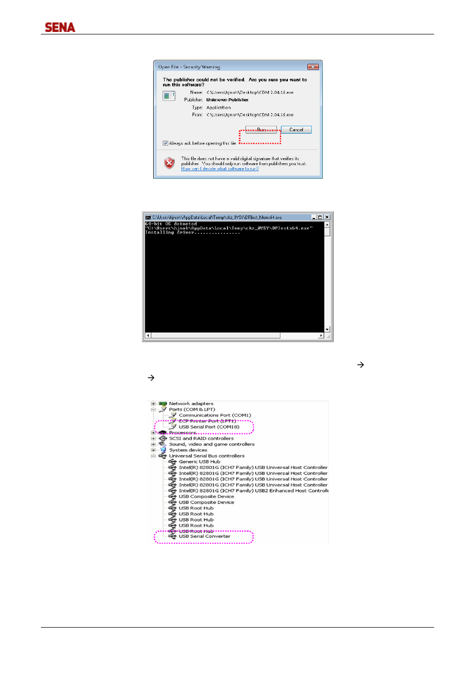 SENA DirectPort-USB User Manual | Page 13 / 36